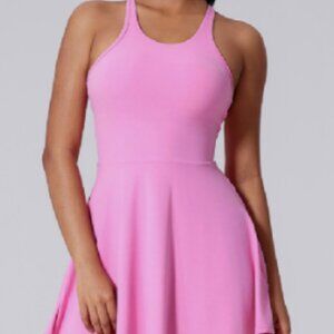 Sculpting Yoga Pilates Dress Skort Built-In Bra Sports Bra and Shorts